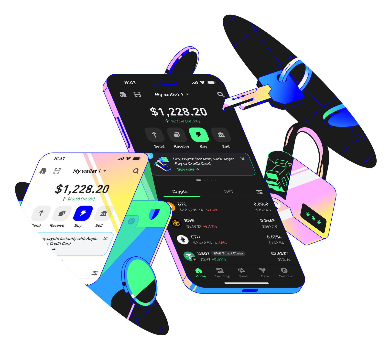 Apps with keys and locks